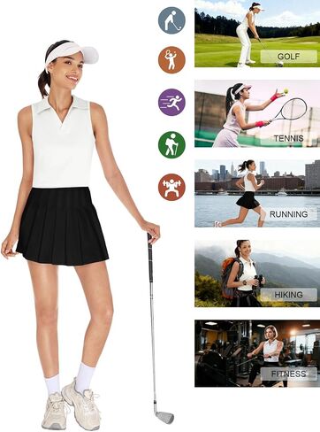 ZANZEA Women's Polo Shirts UPF 50+ Sun Protection Casual Work Quick Dry Sleeveless Collared V Neck Golf Shirt White X-Large in Saudi Arabia