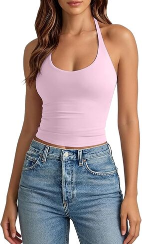 Women's Athletic Tank Tops Breathable Sexy Going Out Sleeveless Top Summer 2026 Trendy Backless Workout Shirts in Saudi Arabia