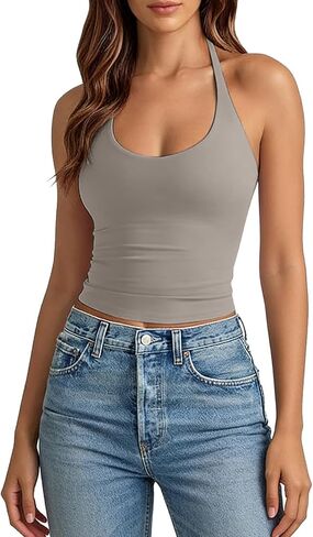 Women's Athletic Tank Tops Breathable Sexy Going Out Sleeveless Top Summer 2026 Trendy Backless Workout Shirts in Saudi Arabia