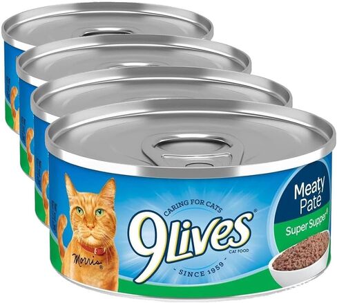 9Lives Meaty Paté Super Supper Wet Cat Food, 5.5-Ounce Can in Saudi Arabia
