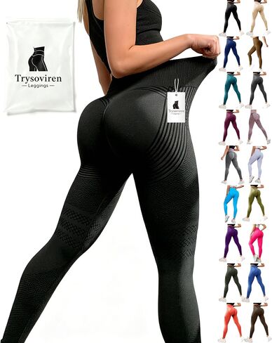3D Compression Leggings for Women, High Waist Tummy Control Butt Lifting Smooth Sculpting Yoga Pants, Breathable Stretch Fit in Kuwait