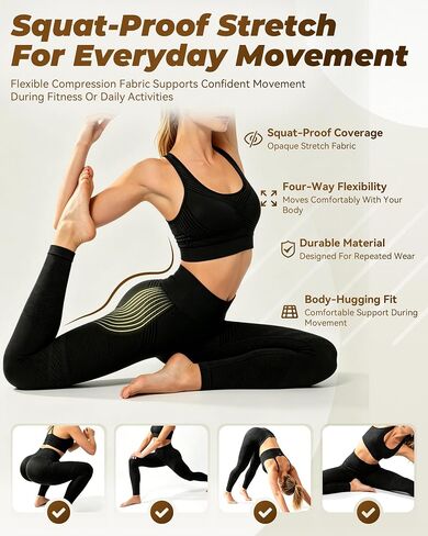 3D Compression Leggings for Women, High Waist Tummy Control Butt Lifting Smooth Sculpting Yoga Pants, Breathable Stretch Fit in Kuwait