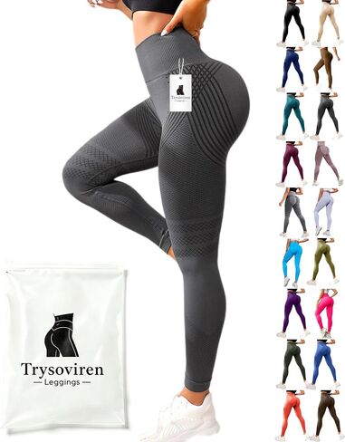 3D Compression Leggings for Women, High Waist Tummy Control Butt Lifting Smooth Sculpting Yoga Pants, Breathable Stretch Fit in Kuwait