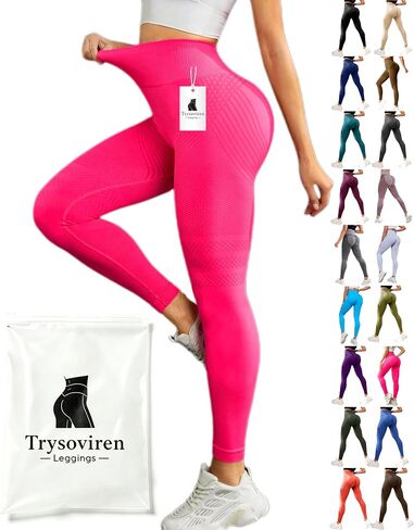 3D Compression Leggings for Women, High Waist Tummy Control Butt Lifting Smooth Sculpting Yoga Pants, Breathable Stretch Fit in Kuwait