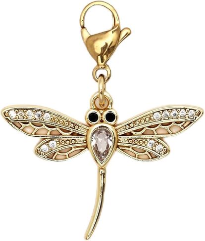 AMOBESTER Gold Dragonfly Clasp on Charms Insect Jewelry Pandent with Cubic Zirconia for Necklace Bracelet in Kuwait