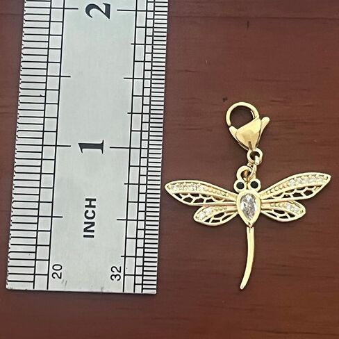 AMOBESTER Gold Dragonfly Clasp on Charms Insect Jewelry Pandent with Cubic Zirconia for Necklace Bracelet in Kuwait