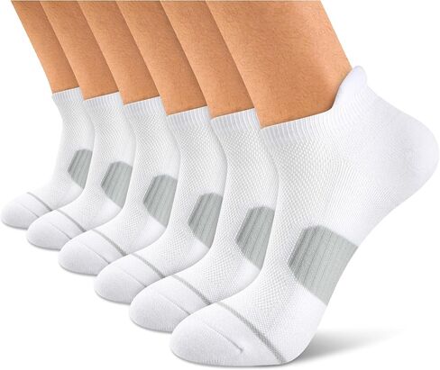 Athletic Ankle Socks, Running Low Cut Cushioned Breathable Tab Sports Socks for Men 6-Pairs in Saudi Arabia