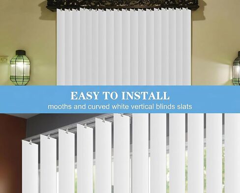 12PCS White PVC Vertical Blind Replacement Slats with 12pcs 3CM Repair Tabs | Vertical Blinds Vanes for Sliding Glass Patio Door Windows, (3.5 ×82.5 Inch) Pre-Punched Hanging Hole Window Blind in Saudi Arabia