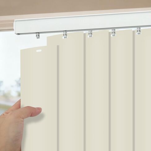 Cordless Custom 100% Blackout Vinyl/PVC Vertical Blinds, Room Divider, Door Blinds, Blinds for Sliding Glass Doors, Temporary Wall, Room Door, Closet Curtain, White in Saudi Arabia