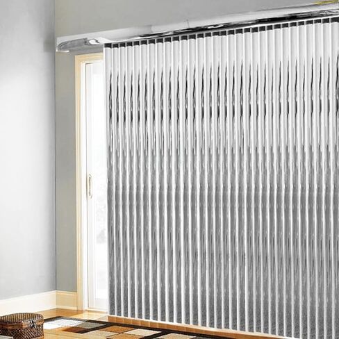 BlindDen - Vinyl Vertical Window Blinds for Home - Vertical Blinds for Sliding Glass Doors - Silver - (48" W x 36" H) in Kuwait