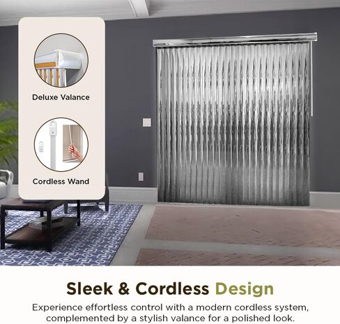 BlindDen - Vinyl Vertical Window Blinds for Home - Vertical Blinds for Sliding Glass Doors - Silver - (48" W x 36" H) in Kuwait