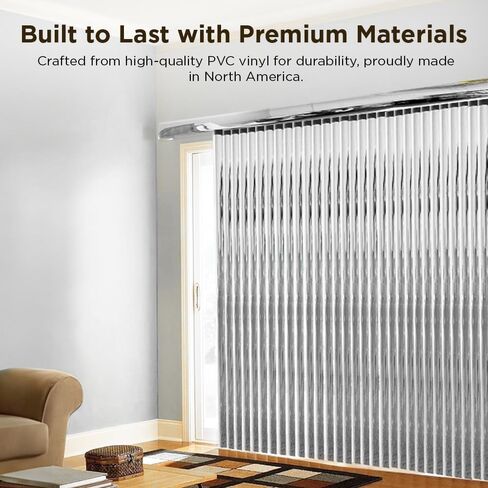 BlindDen - Vinyl Vertical Window Blinds for Home - Vertical Blinds for Sliding Glass Doors - Silver - (48" W x 36" H) in Kuwait