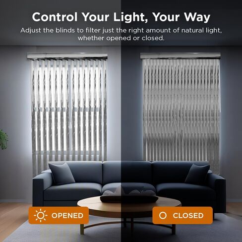 BlindDen - Vinyl Vertical Window Blinds for Home - Vertical Blinds for Sliding Glass Doors - Silver - (48" W x 36" H) in Kuwait