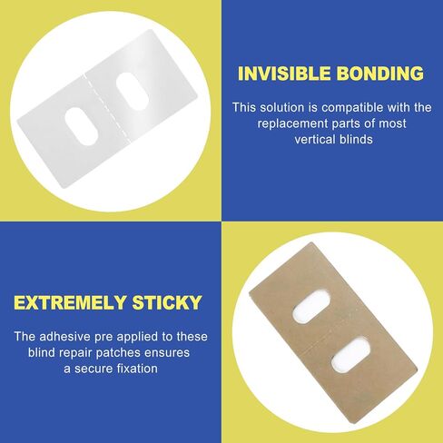 60 Pcs Vertical Blind Repair Tabs Heavy Duty Blind Clips Saver. Vertical Blinds Repair Kit for Fixing Broken Replacement Blind Slats Strong Self-Adhesive Stickers Clear Window Solution in Saudi Arabia
