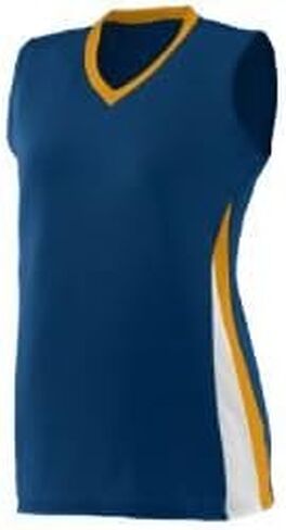 212 Main 1356A Girls Tornado Softball Jersey - Navy Gold & White Medium in Kuwait