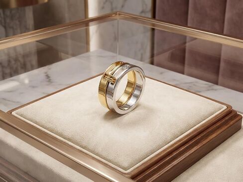 Generation Refined - Silver Gold Stackable Rings, 18K Gold Plated Stainless Steel, Silver and Gold Two Tone, Non Tarnish Multi Ring Mixed Metals Set in Kuwait