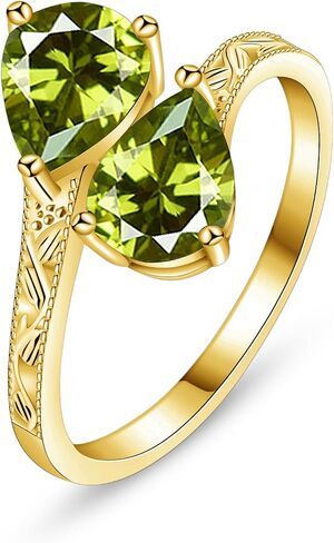 2.5ct Adjustable Vintage Milgrain Filigree Birthstone Ring, Thickened 14K Gold Plated, Victorian Style, Dainty CZ Gemstone Stackable Rings Band Birthday Jewelry Gifts Adjustable (US Size 5-10) in Saudi Arabia