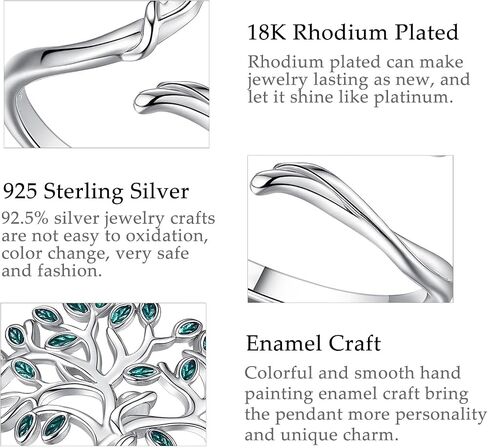CELESTIA Tree of Life Ring for Women Men 925 Sterling Silver,Adjustable Nature Tree Open Band Rings Protection Amulet Stackable Jewelry Gift in Saudi Arabia