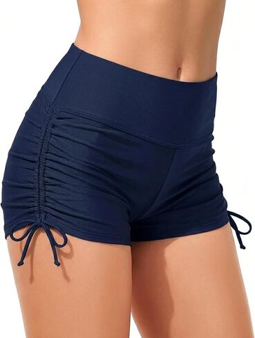 Buauty Women's Swim Shorts Board Shorts Bikini Bottoms High Waisted Boy Shorts Adjustable Side Tie Quick Dry in Kuwait