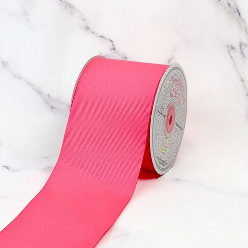 LUV Ribbons 3" Inch Solid Grosgrain Ribbon, Neon Yellow in Kuwait