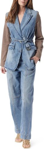 DEE OCLEPPO Women's Everlyn Belted Button Front Combo Blazer Standard in Saudi Arabia