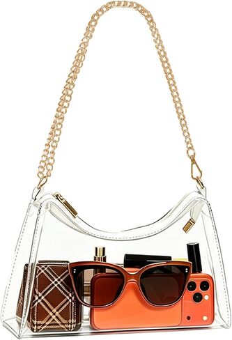 Clear Purse Bag for Stadium Events Transparent Clear Crossbody Shoulder Chain Bag in Kuwait