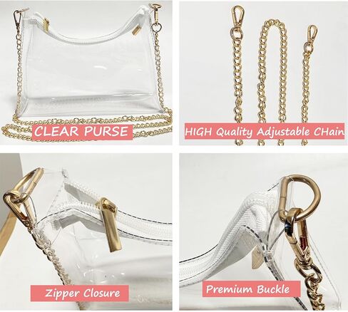 Clear Purse Bag for Stadium Events Transparent Clear Crossbody Shoulder Chain Bag in Kuwait