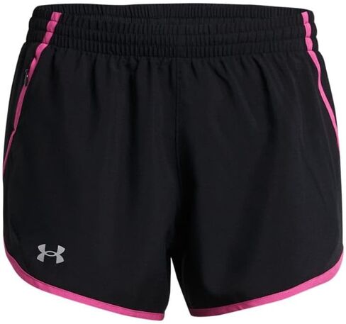 Under Armour Fly By Shorts أسود/وردي أسترو/عاكس MD (الولايات المتحدة 8-10) in Kuwait
