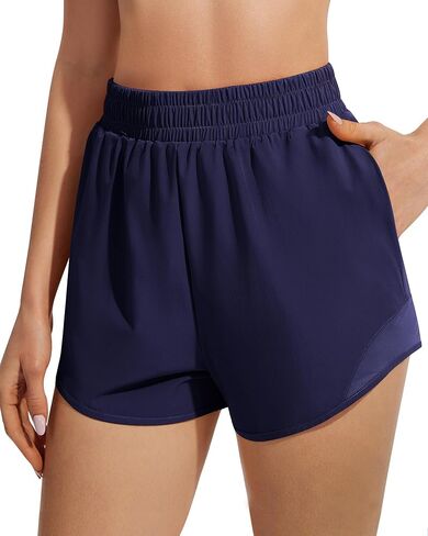 Womens High Waisted Athletic Running Shorts with Pockets Quick Dry Lightweight Loose Fit Workout Gym Shorts in Kuwait
