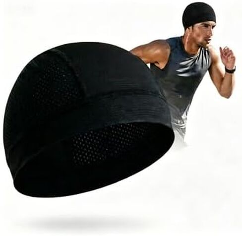 Cooling Skull Cap Beanie, 2 Pack, Breathable, for Running, Cycling, Motorcycling & Outdoor Sports, Men & Women, Black in Saudi Arabia