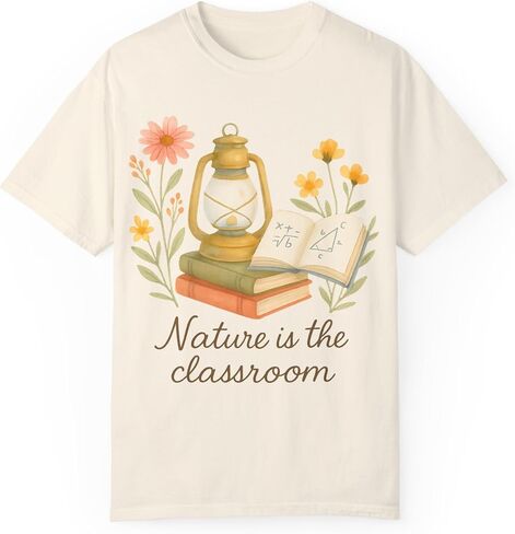 Nature's Classroom: Vintage Botanical Education Illustration Comfort Colors Tee Ivory in Kuwait