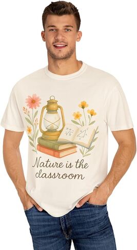 Nature's Classroom: Vintage Botanical Education Illustration Comfort Colors Tee Ivory in Kuwait