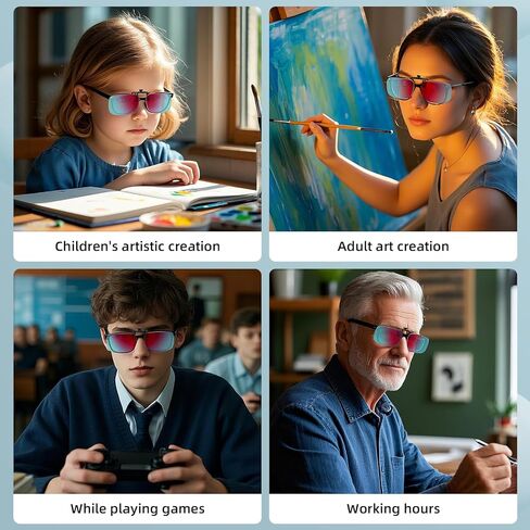 Clip-On Color Blind Glasses for Men - Portable Eyewear for Seeing Colors, Color Blindness Correction Clip (Clear) in Saudi Arabia