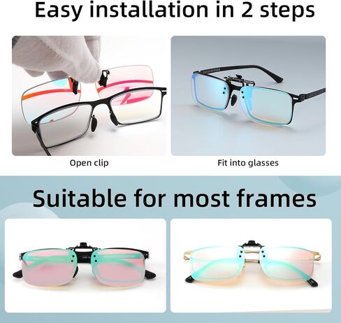Clip-On Color Blind Glasses for Men - Portable Eyewear for Seeing Colors, Color Blindness Correction Clip (Clear) in Saudi Arabia
