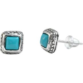 Turquoise Earrings, Vintage Small Stud Earrings for Men with 925 Silver Posts, Boho Country Western Jewelry for Women in Kuwait