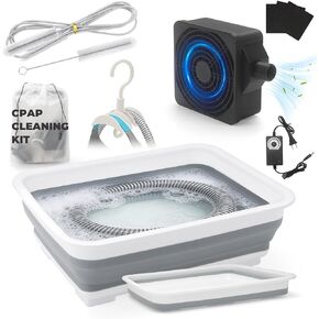 9 Pack CPAP Cleaning Kit for Hose & Mask, with Speed Control Hose Dryer, Collapsible Wash Basin & Hose Hanger, 7ft Cleaning Brush, CPAP Cleaning Supplies with Storage Bag, for 22mm & 15mm Tube in Kuwait