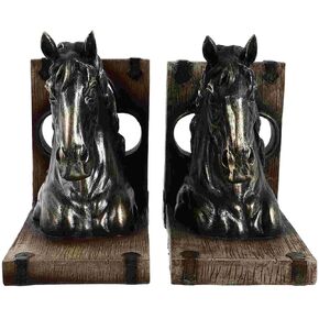 Bookend Support Bookends Decorative Ornaments Retro Book Ends Horse Head Bookend Ornament Resin Fixator Books Stopper Office Bookends in Saudi Arabia