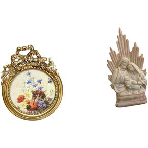 Holy Family Picture Frame with Statue, Ornate Vintage Catholic Sculpture, Black Resin Home & Office Decor in Saudi Arabia