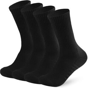 Cotton Crew Socks Men Women | 4 Pairs Soft Cushioned Comfort Odor Control Breathable | Daily Wear Gift | Size 7-13 in Saudi Arabia