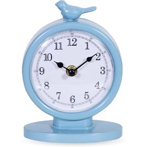 Mantel Clock, Silent Non Ticking Vintage Analog Desk Clock, Battery Operated Decorative Table Clock for Home Farmhouse Decor, Cornflower Blue in Saudi Arabia