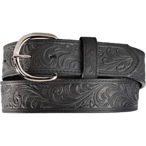 Silvercreek Men's Hand Tooled Western Belt Black 34 in Kuwait