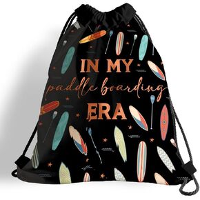 Lightweight Drawstring Sport Bag, In My Paddle Boarding Era, Gift to Paddle Boarding Lovers, Quick-drying and Moisture-proof Cinch Bags for Gym, Sports, Travel, Practical Bags for Women Men 066 in Saudi Arabia