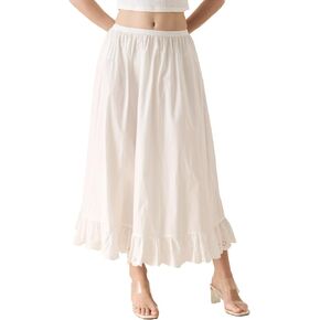 BEAUTELICATE Women's 100% Cotton Half Slip Vintage Victorian Underskirt with Eyelet Lace Hem in Kuwait