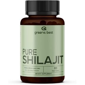 GREEN'S BEST Pure Himalayan Shilajit Capsules – Organic Fulvic Acid Supplement for Energy & Immune Support – Boosts Stamina & Brain Health – Vegan, No Additives in Saudi Arabia