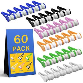 60 Pack Mini Eyeglass Cleaner Tool, Portable Sunglasses Spectacles Cleaning Tool, Soft Microfiber Cleaning Clip for Glasses, 6 Colors (Blue, Green, Black, White, Red, Yellow, 10 per Color)|by Cotkkstt in Saudi Arabia