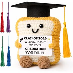 2026 Graduation Gift for Her Him, Graduation Decorations Gifts for Graduates Collage High School Phd Master Degree, Class of 2026 You Did It, Funny Handmade Crochet Toast With Cap Graduates Card in Saudi Arabia