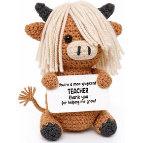 Teacher Appreciation Gift for Women Men - Handmade Highland Cow Classroom Decor – - Funny Thank You Keepsake for Easter End of Year Back to School Graduaiton Valentine's Day Nurse Week in Saudi Arabia