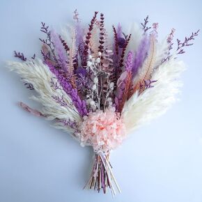 Dusty Rose & Terracotta Dried Pampas Grass Bouquet, Warm Boho Preserved Floral Arrangement, Pink Brown Dried Flowers for Wedding Centerpieces, Home Decor, Rustic Farmhouse in Saudi Arabia