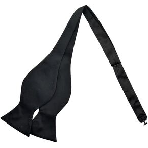 Men's Fashion Solid "Black" Plain Color Self-Tie Bow Tie in Saudi Arabia