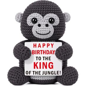Fathers Day Dad Gifts from Daughter Son Wife, Birthday Gift for Dad Daddy Papa, I Love You Dads Gift for Men, Handmade Crochet Funny Chimpanzee Present in Saudi Arabia